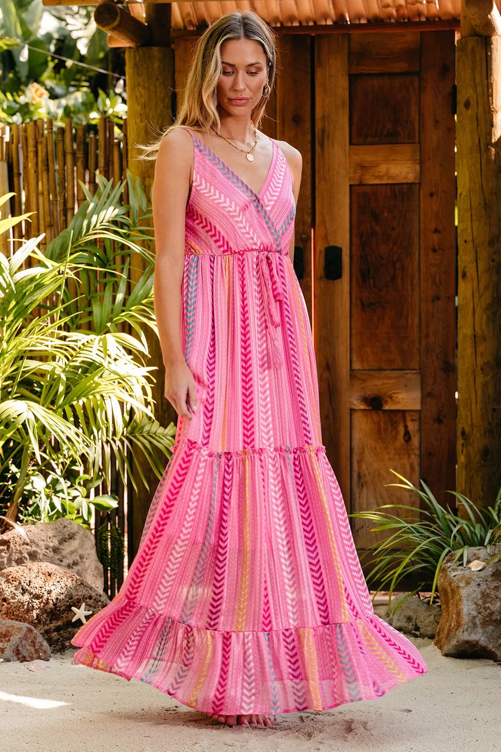 Printed Surplice Maxi Cami Dress - alternate view 2