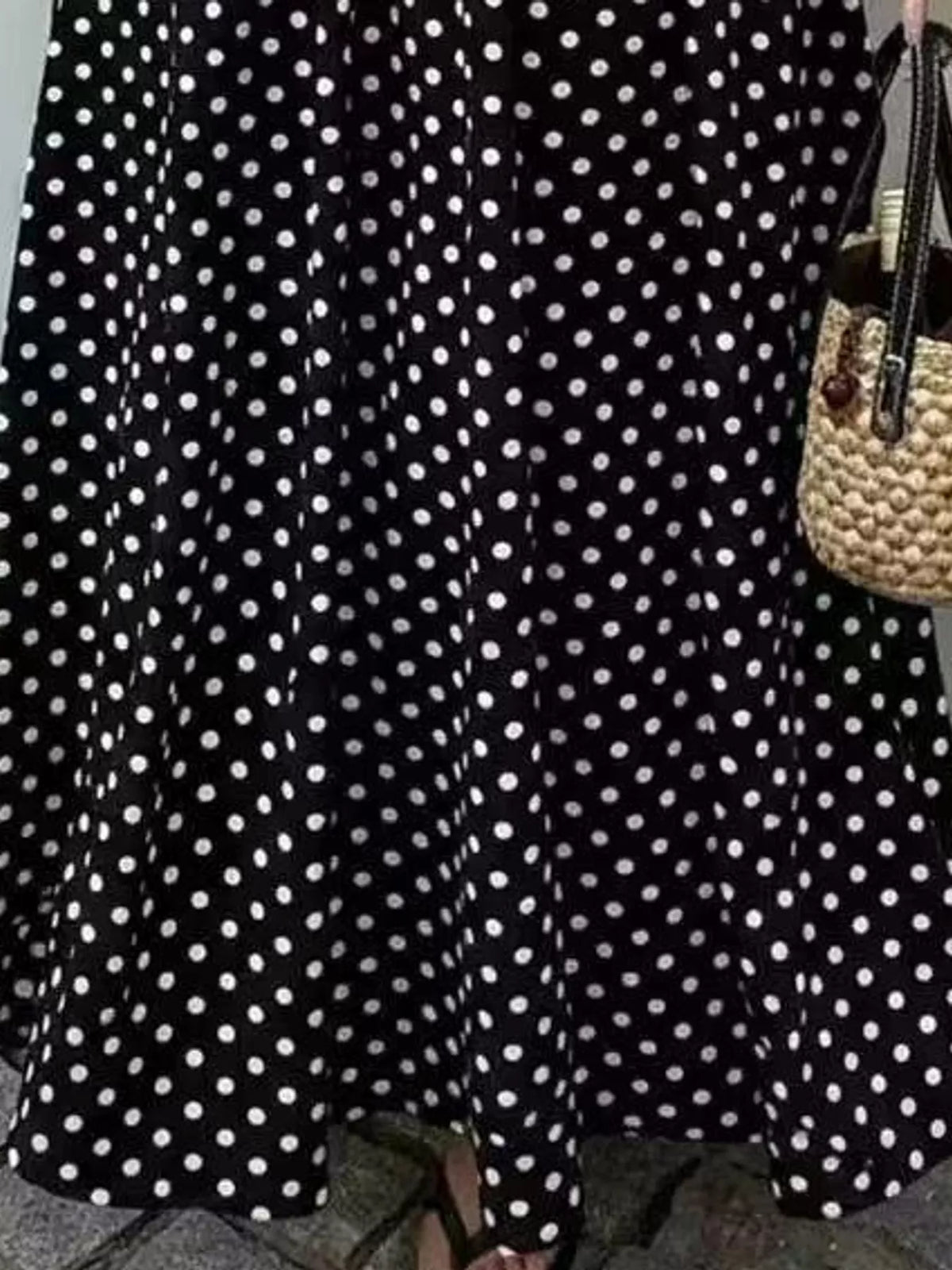 Strapless Polka Dot Ruched Maxi Dress - alternate view 13