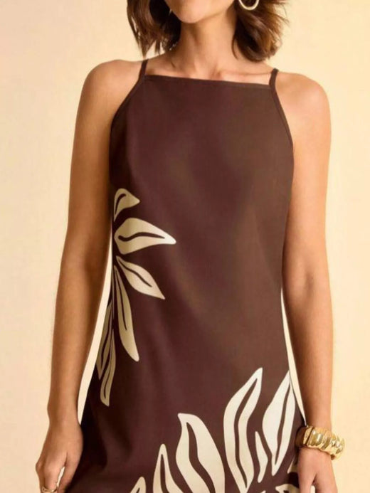 Tropical Print Sleeveless Mini Dress - alternate view 2
