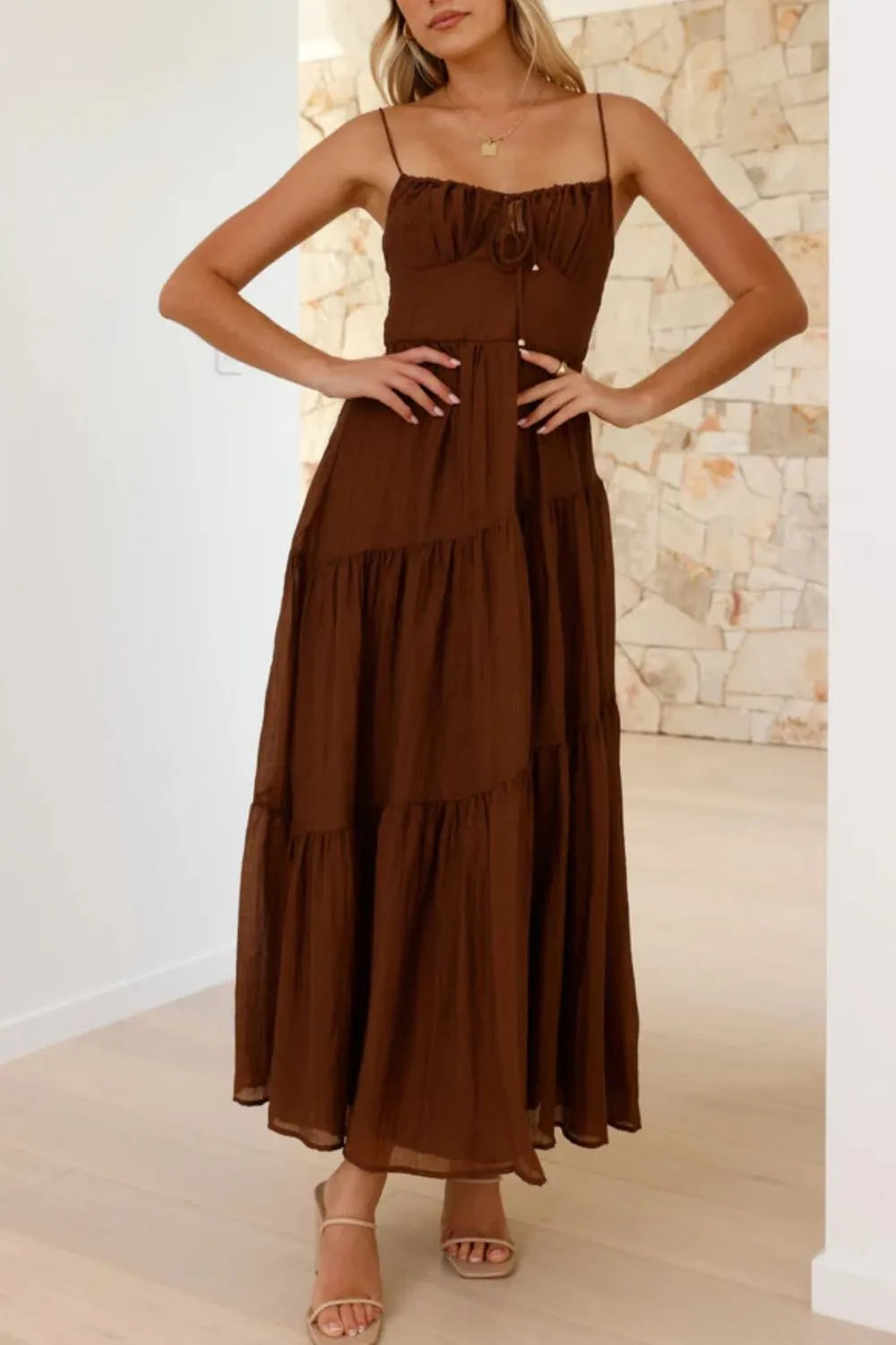 Ruched Smocked Back Cami Dress - alternate view 22