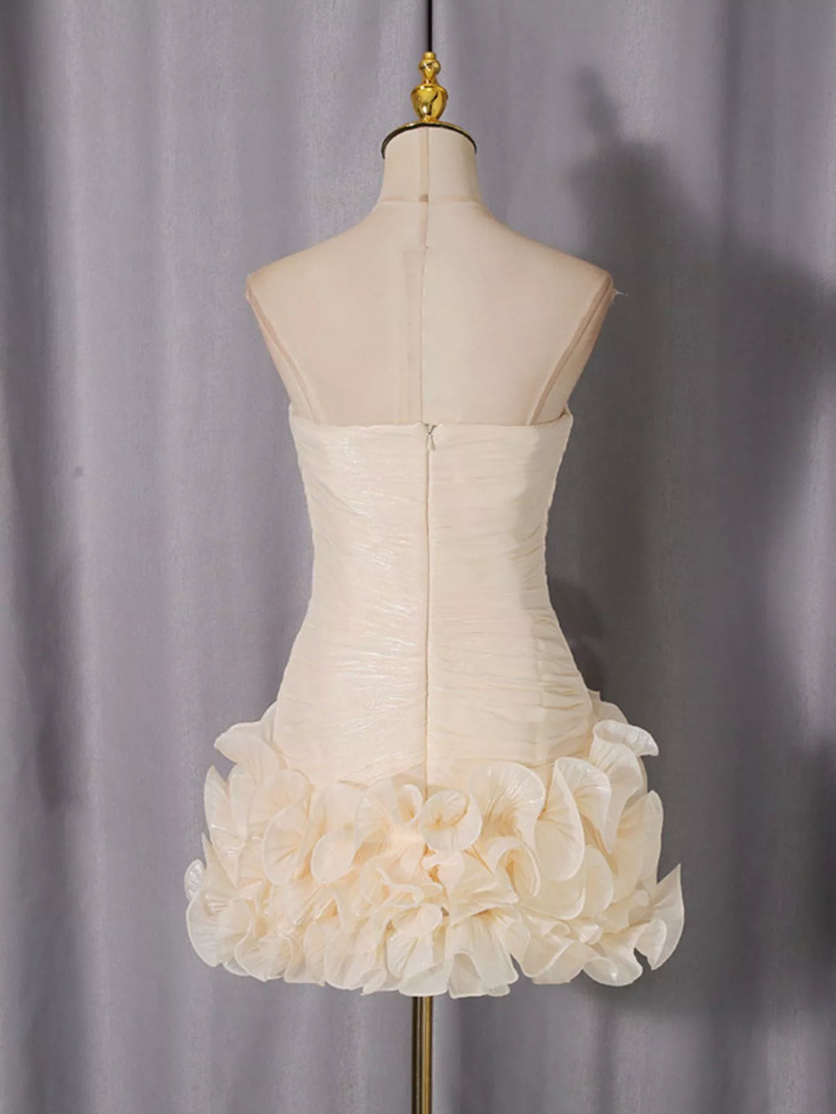 Strapless Ruffle Ruched Mini Dress - alternate view 5