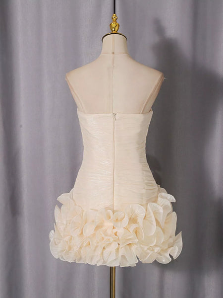 Strapless Ruffle Ruched Mini Dress - alternate view 5