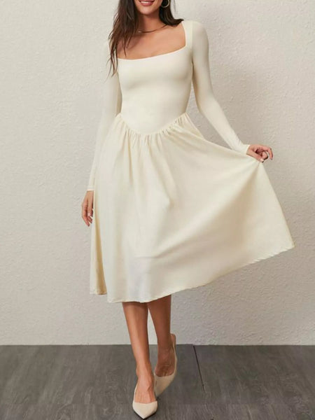 Square Neck Long Sleeve Midi Dress - alternate view 11