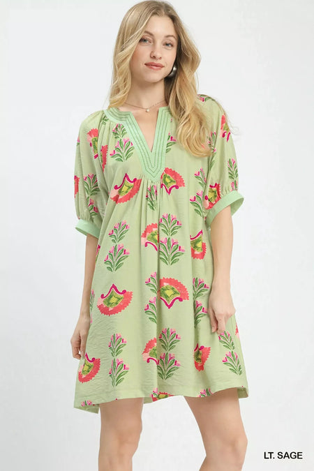 Abstract Print Mini Dress