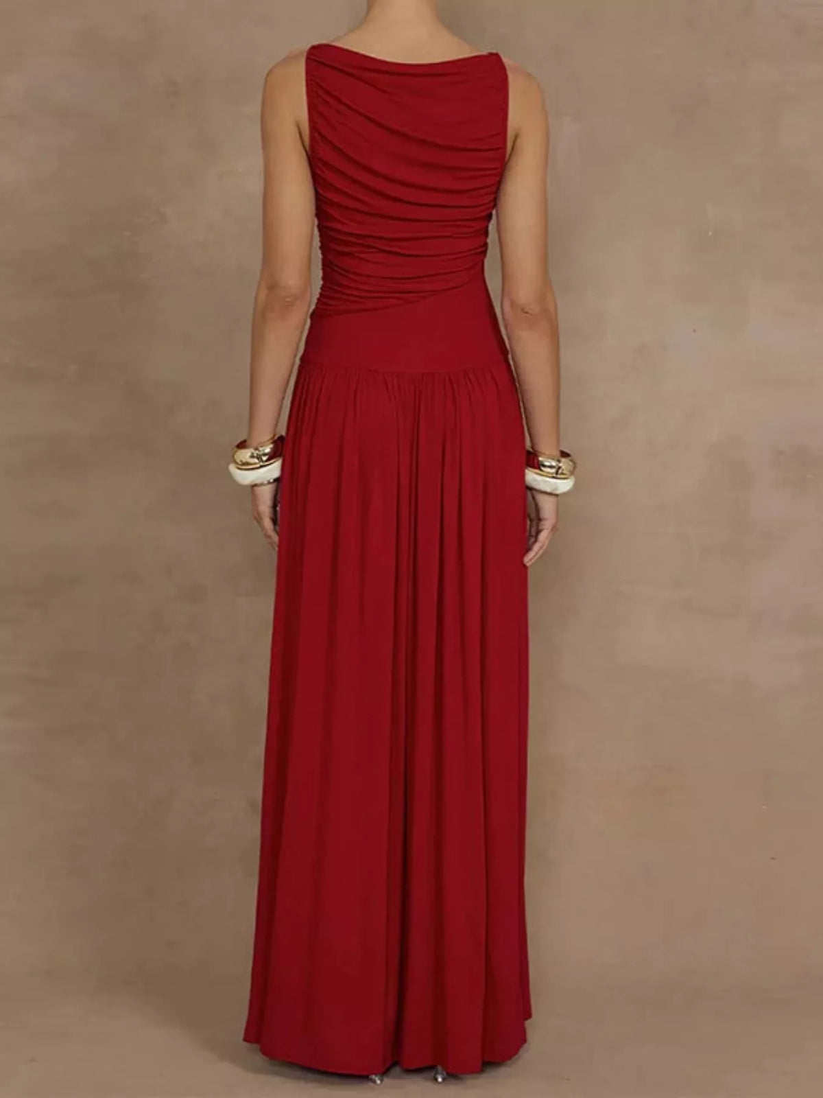 Ruched Sleeveless Maxi Dress - alternate view 2