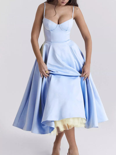 Sweetheart Neck A-Line Midi Dress - alternate view 7