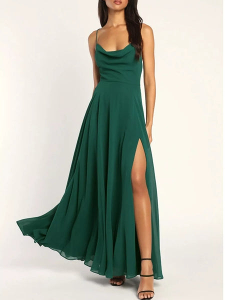 Slit Cowl Neck Maxi Dress - alternate view 9