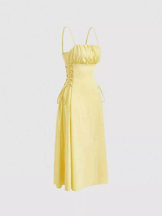 Lace-Up Side A-Line Cami Dress - alternate view 5