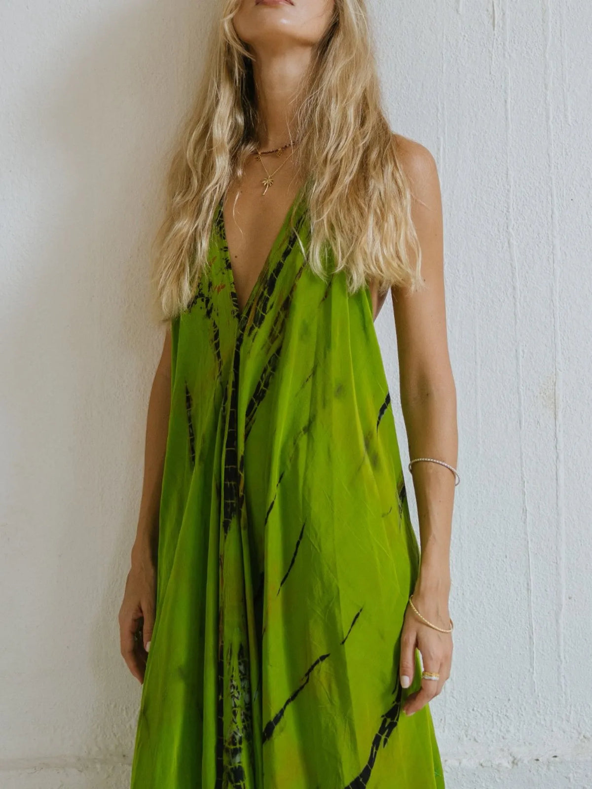 Asymmetrical Hem Printed Halter Neck Dress - alternate view 14