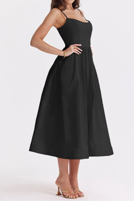 Floral Print Spaghetti Strap Midi Dress - alternate view 17