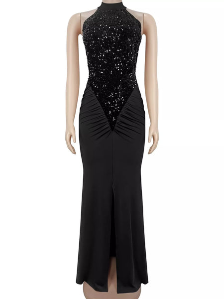 Sequin High Slit Sleeveless Maxi Dress - alternate view 5
