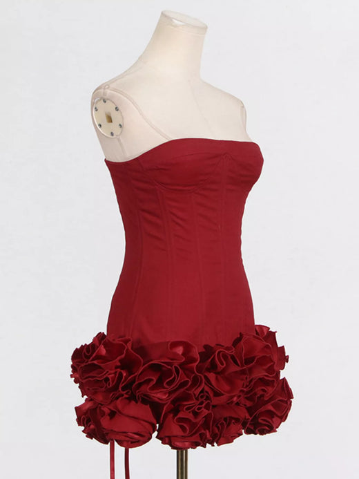 Ruffled Hem Tube Mini Dress - alternate view 4