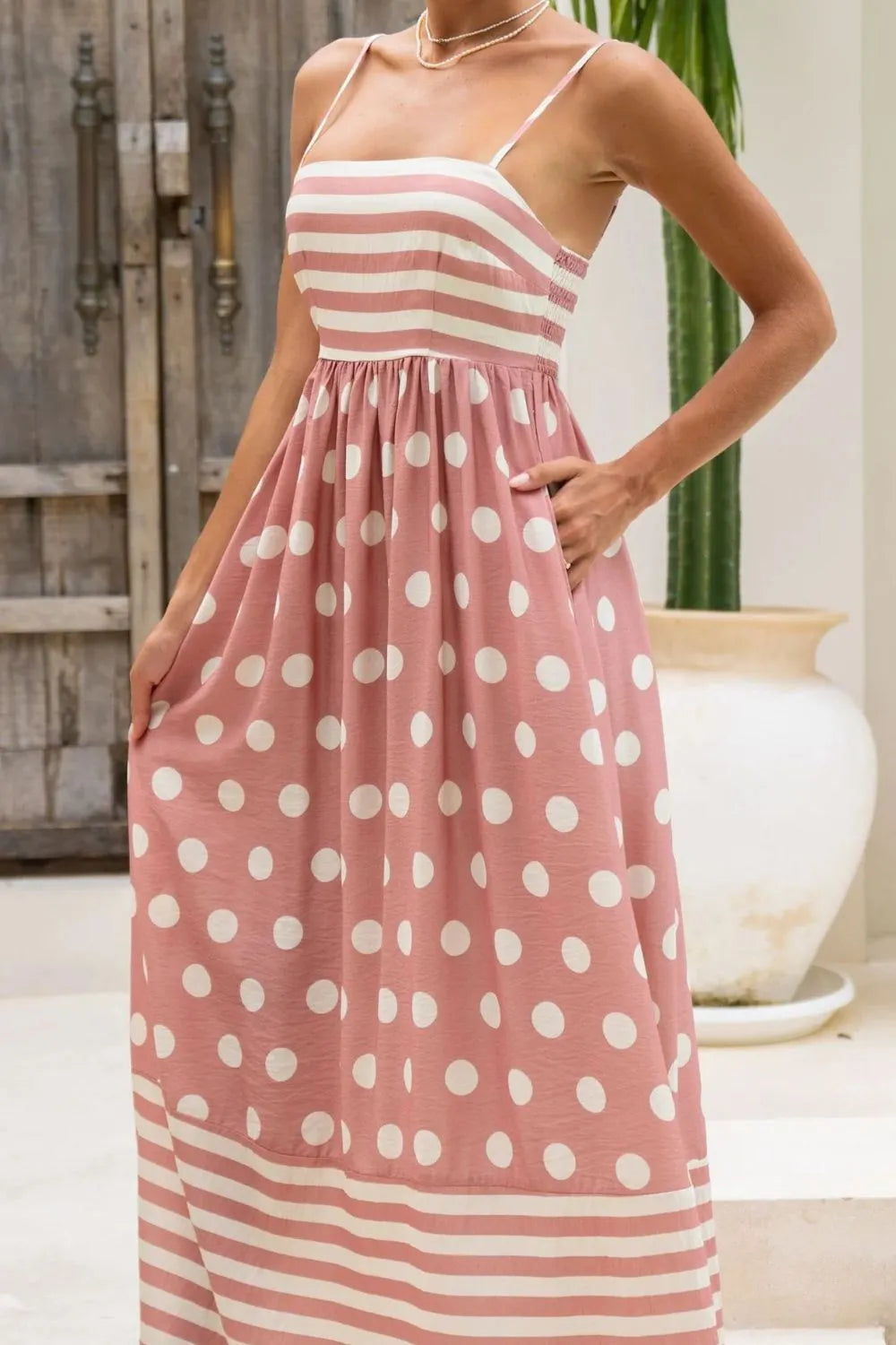 Polka Dot Square Neck Cami Dress - alternate view 9