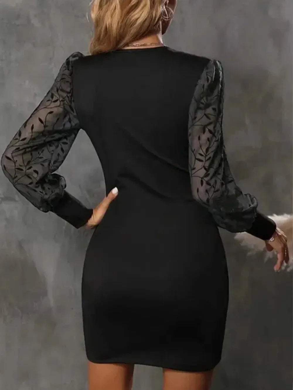 Ruched Surplice Long Sleeve Dress - alternate view 2