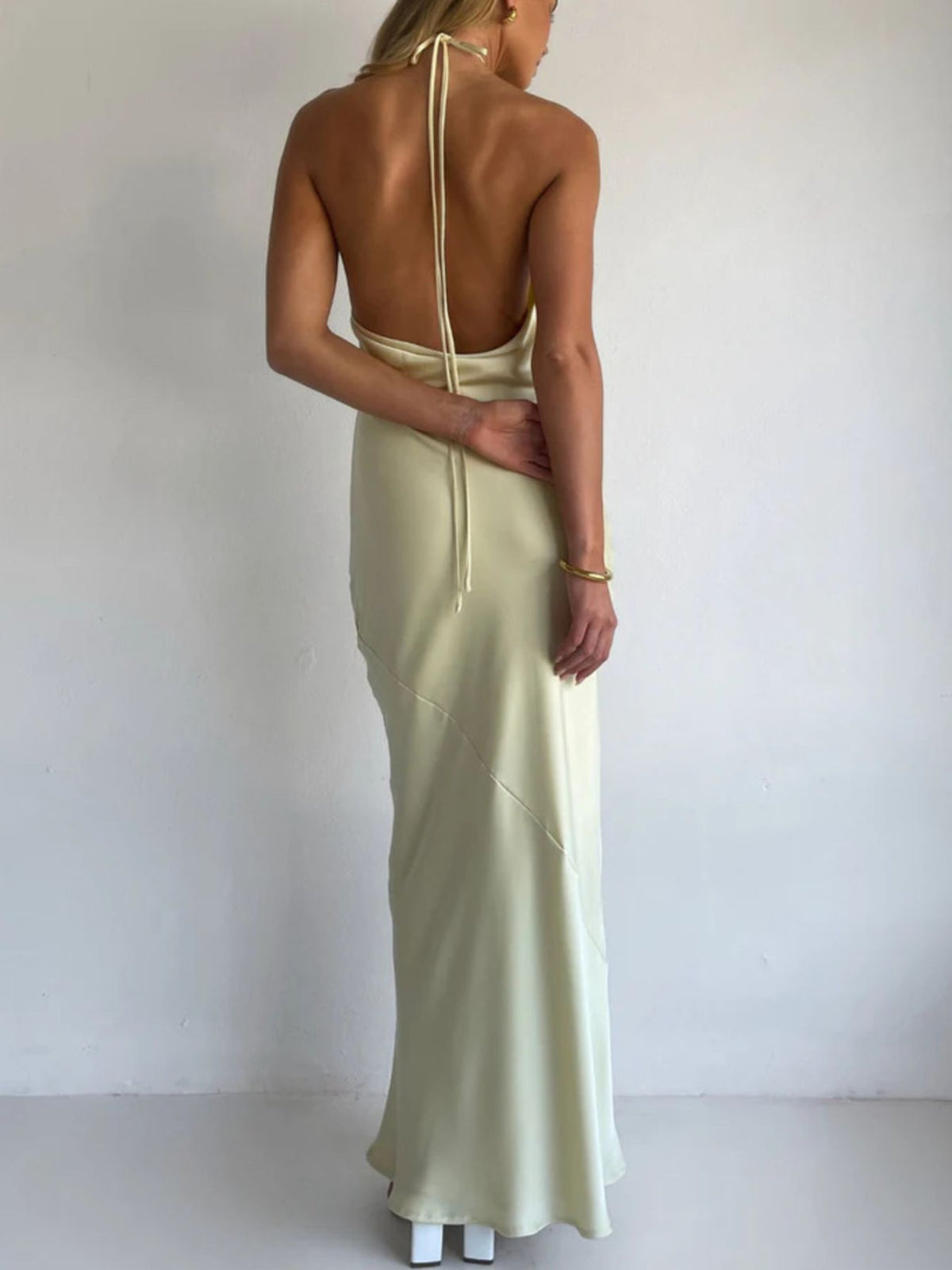 Halter Neck Satin Maxi Dress - alternate view 26