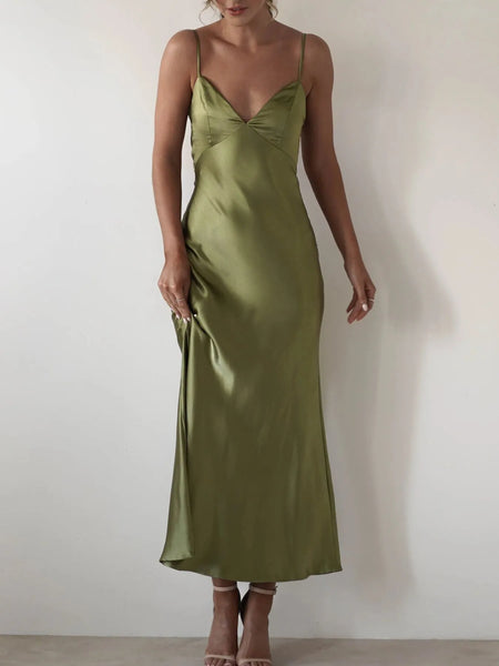 Satin Backless Cami Dress - alternate view 7