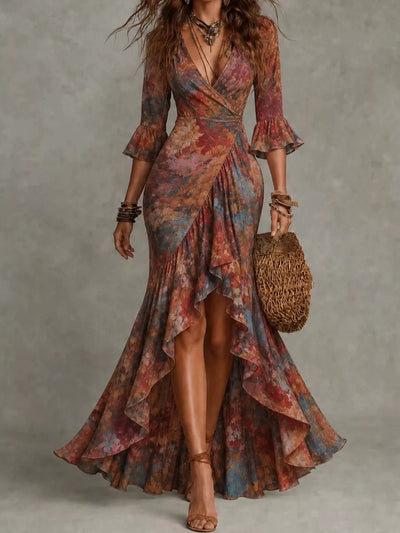 High-Low Ruffled Maxi Dress - alternate view 11
