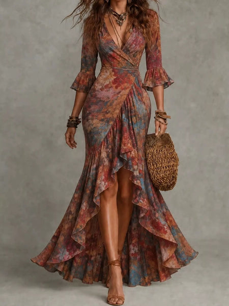 High-Low Ruffled Maxi Dress - alternate view 11