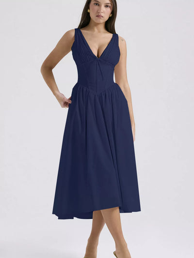V-Neck Sleeveless Midi Dress - alternate view 16