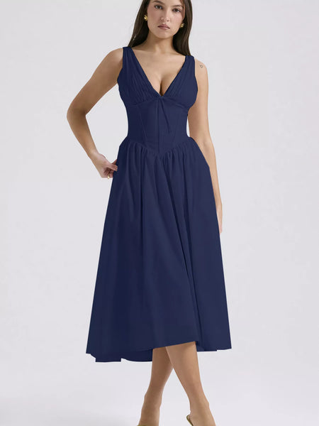 V-Neck Sleeveless Midi Dress - alternate view 16
