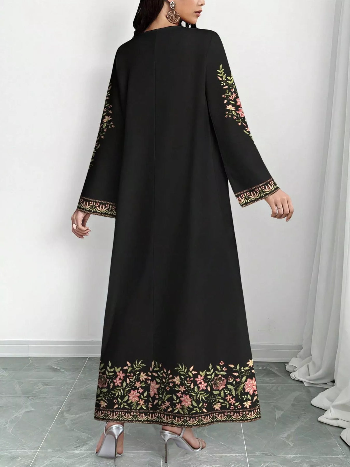 Floral Long Sleeve Maxi Dress - alternate view 8