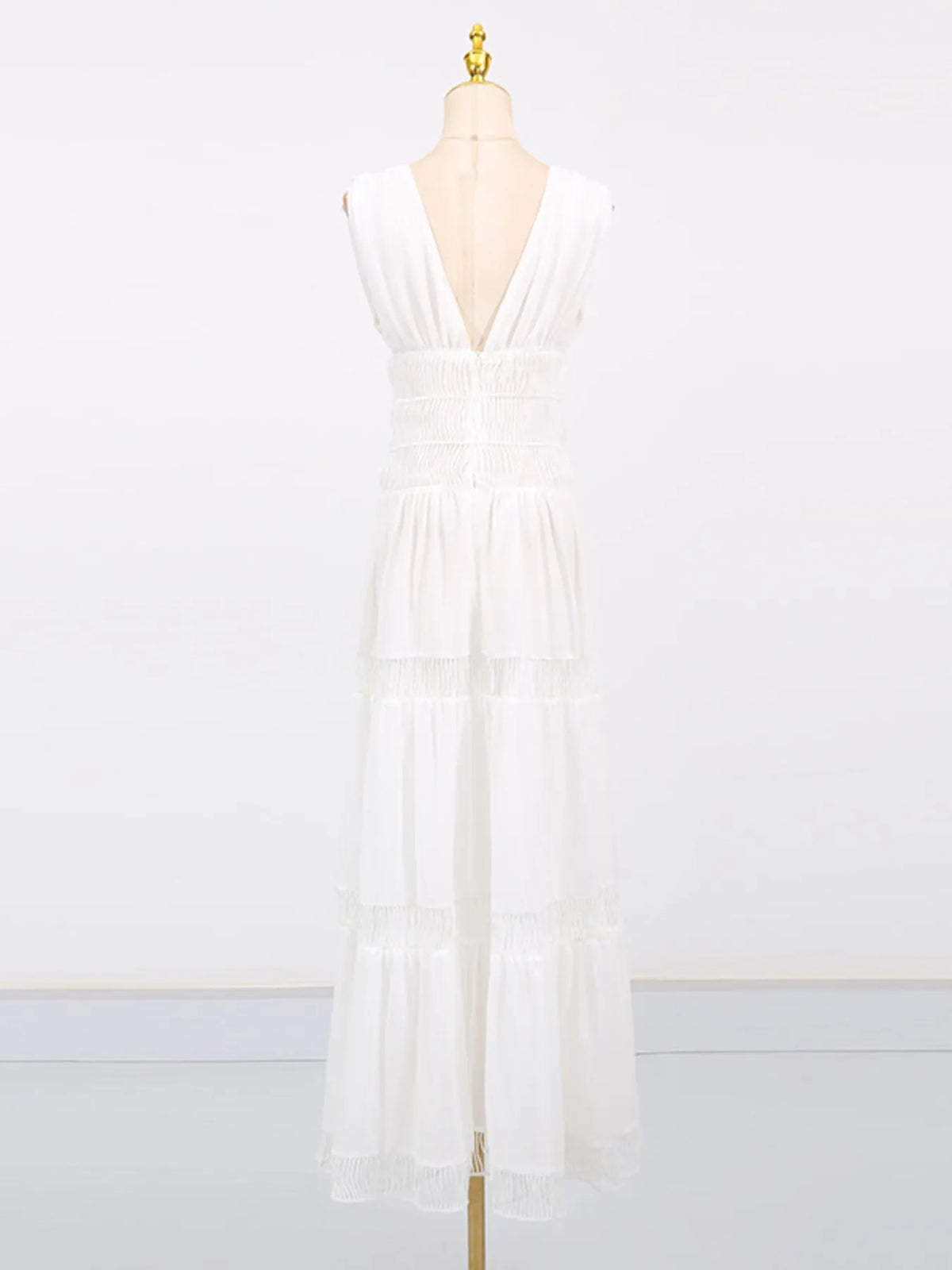 Tiered V-Neck Sleeveless Maxi Dress - alternate view 7