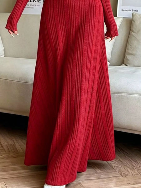 Long Sleeve Ribbed Knit Dress - alternate view 12