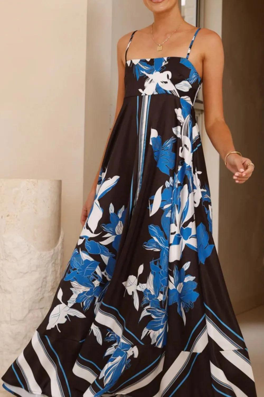 Printed Square Neck Cami Maxi Dress - alternate view 6