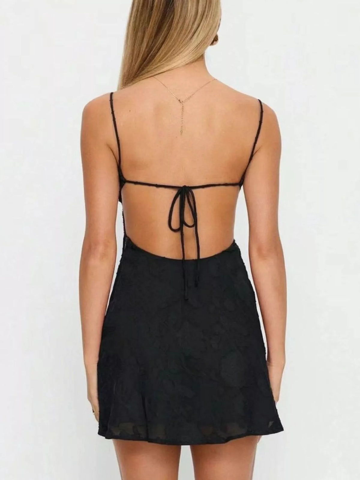 Backless Spaghetti Strap Mini Dress - alternate view 8