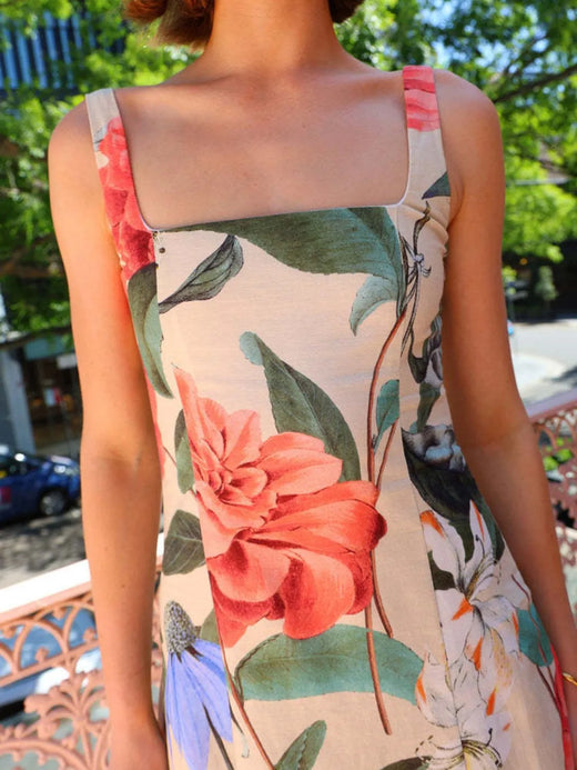 Printed Square Neck Maxi Dress - alternate view 6