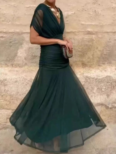 Full Size Off-Shoulder Ruched Maxi Dress Plus Size - alternate view 4