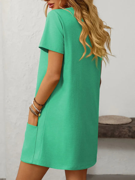 Mandy Square Neck Short Sleeve Mini Dress - alternate view 26
