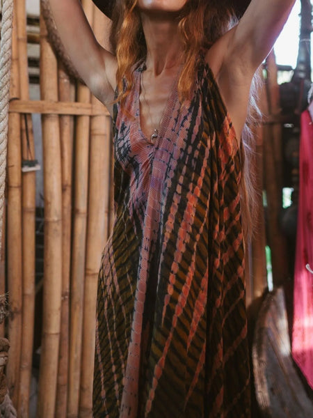 Asymmetrical Hem Printed Halter Neck Dress - alternate view 19