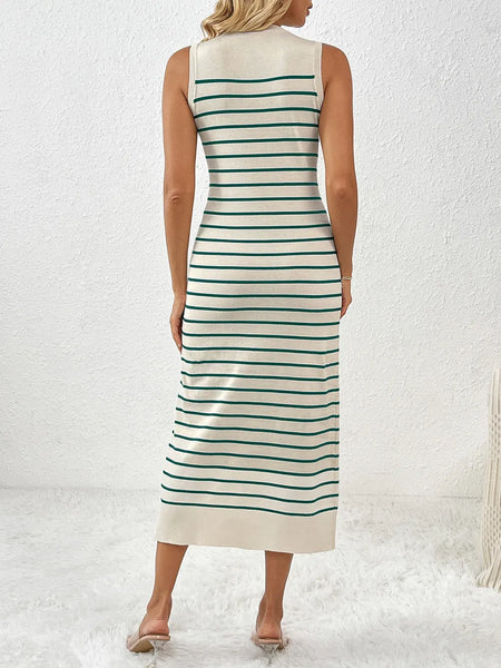 Round Neck Sleeve Midi Knit Dress - alternate view 11