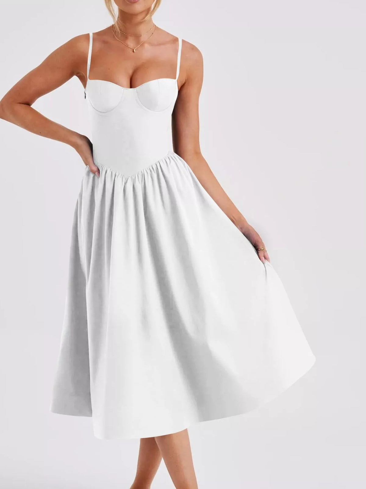 Sweetheart Neck Midi Cami Dress - alternate view 6