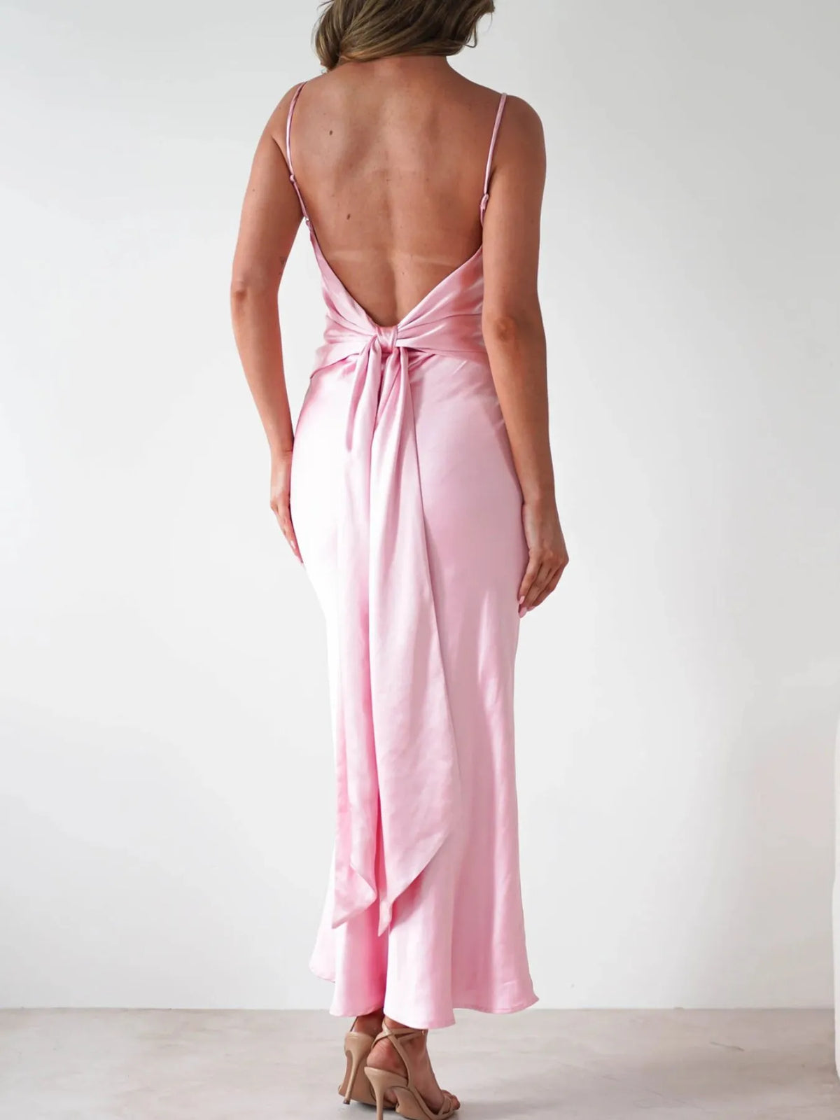 Satin Backless Cami Dress - alternate view 19