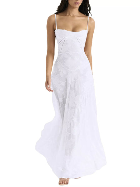 Lace Spaghetti Strap Maxi Dress - alternate view 13