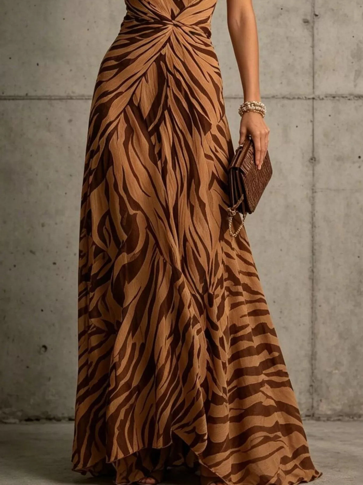 Halter Neck Ruched Maxi Dress - alternate view 10
