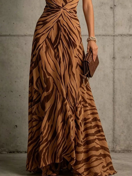 Halter Neck Ruched Maxi Dress - alternate view 10