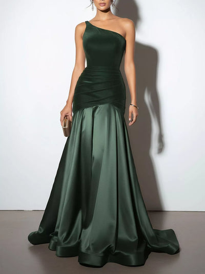 Single Shoulder Floor Length Dress - alternate view 3