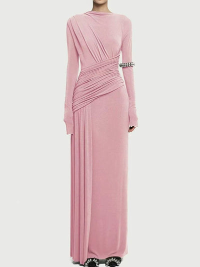 Ruched Long Sleeve Maxi Dress - alternate view 7