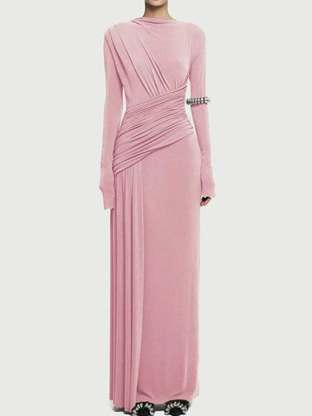 Ruched Long Sleeve Maxi Dress - alternate view 7