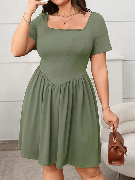 Square Neck Short Sleeve Mini Dress - alternate view 6