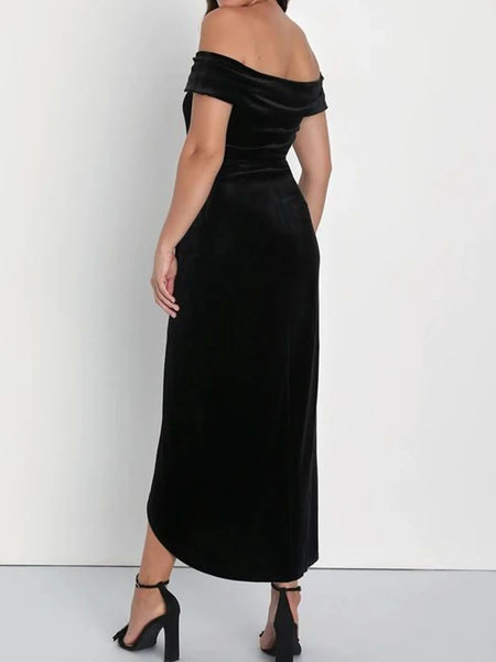 Off-Shoulder Wrap Dress with Side Slit - alternate view 7