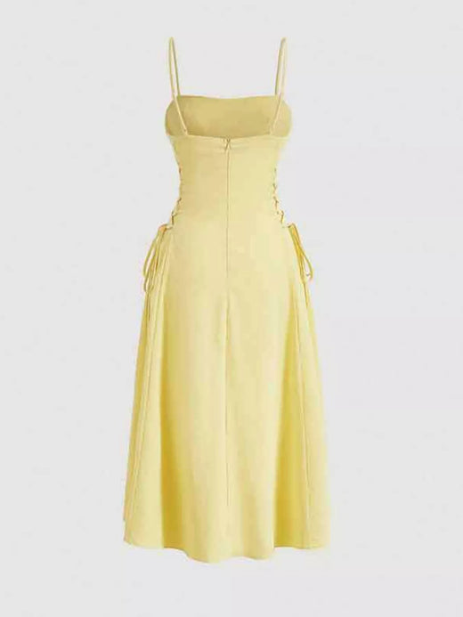 Lace-Up Side A-Line Cami Dress - alternate view 4