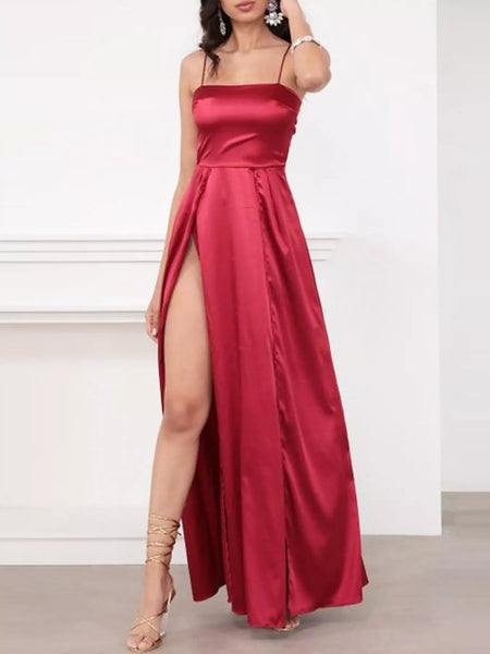 Spaghetti Strap High-Slit Maxi Dress - alternate view 11