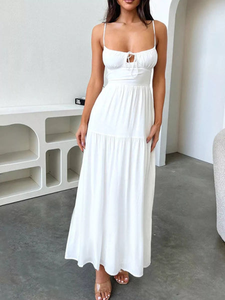 Lace Up Back Maxi Cami Dress - alternate view 5