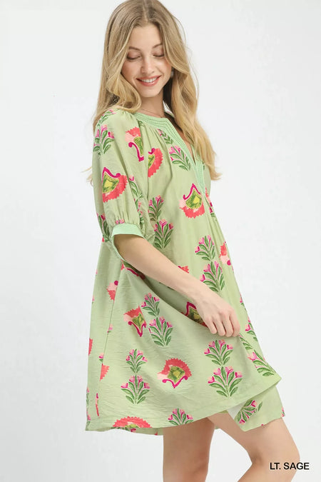 Abstract Print Mini Dress - alternate view 2