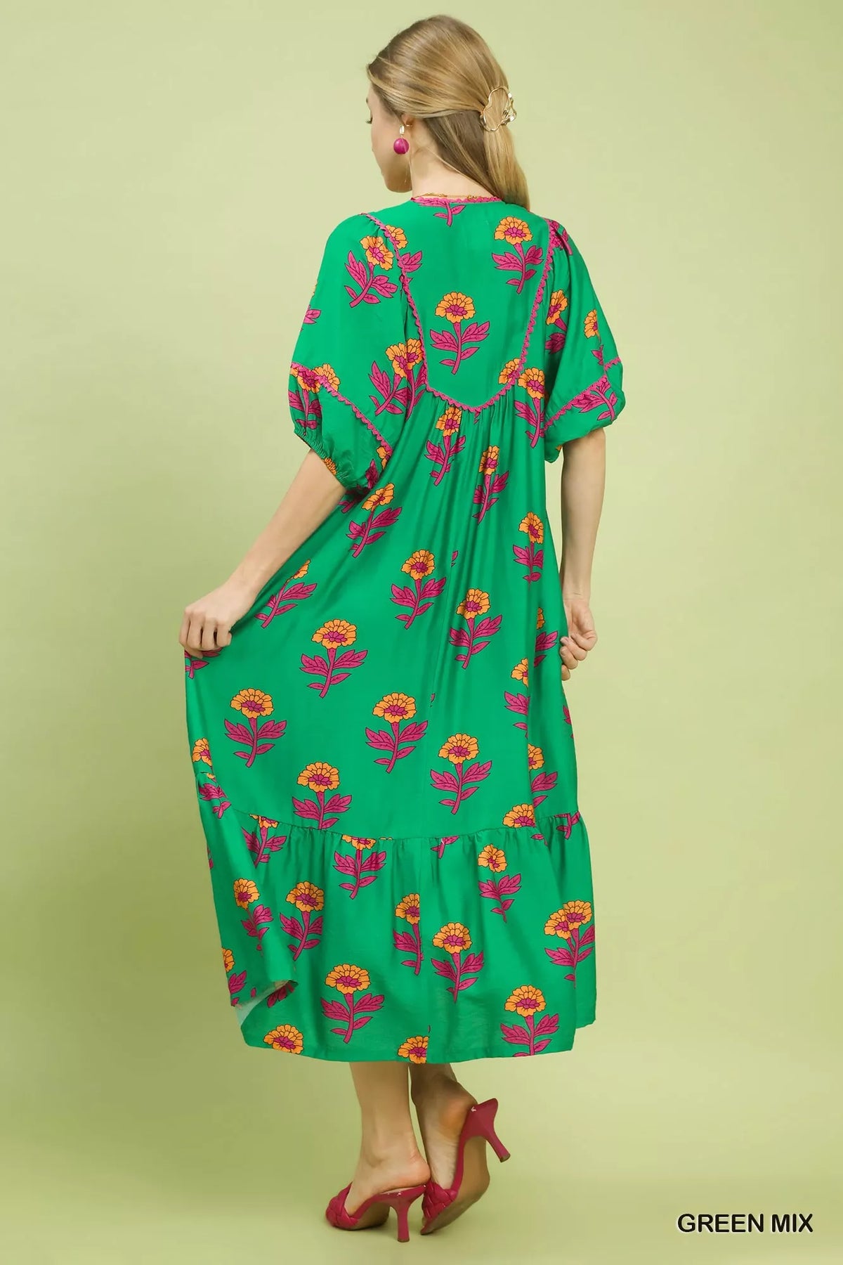 Floral Print Midi Dress - alternate view 3