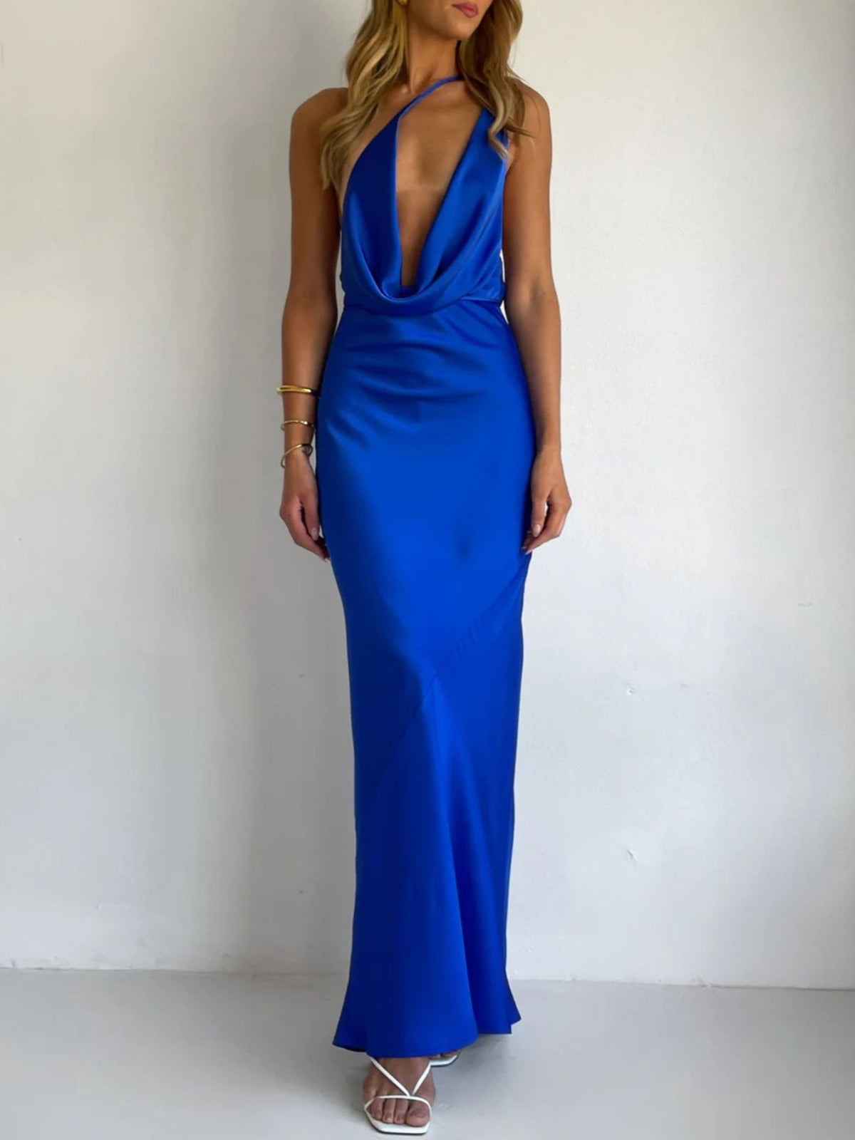 Halter Neck Satin Maxi Dress - alternate view 8